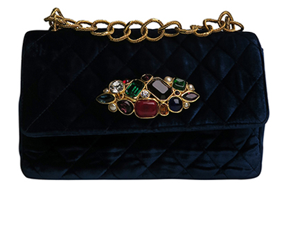 Vintage Jewel Flap Bag, front view